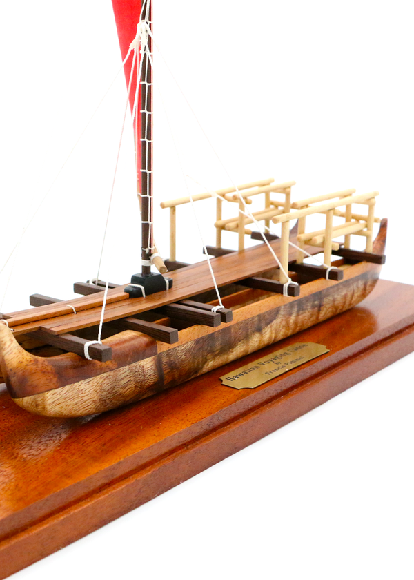 Koa Wood Voyaging Red Sail Canoe