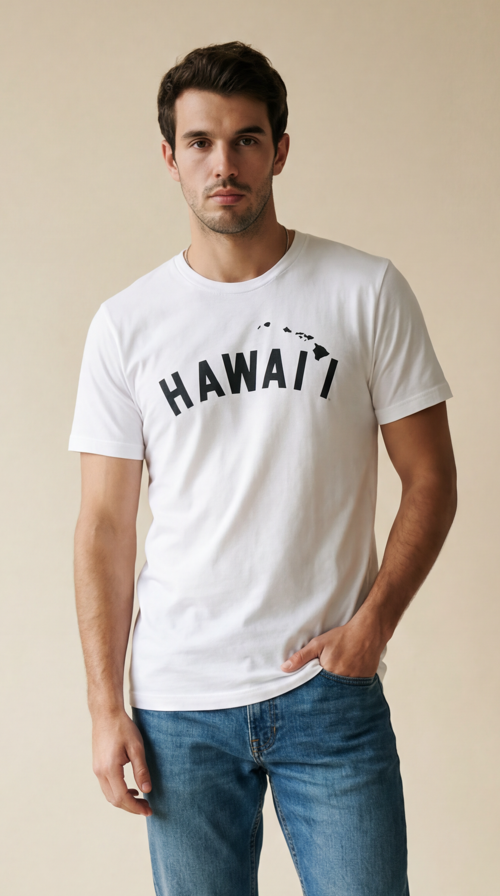 ハワイ アイランド チェーン 半袖 T シャツ - ホワイト | KoaWood Ranch