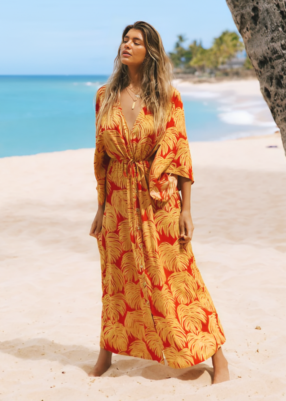 Haiti Kimono Dress | XIX Palms M Haiti Kimono Dress | XIX Palms M