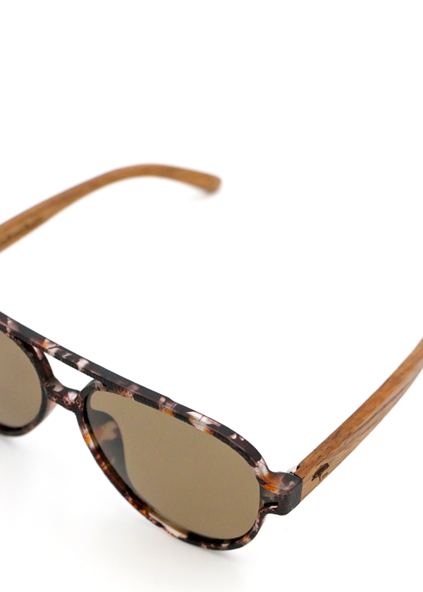Aviator Koa Sunglasses - Brown Tortoise