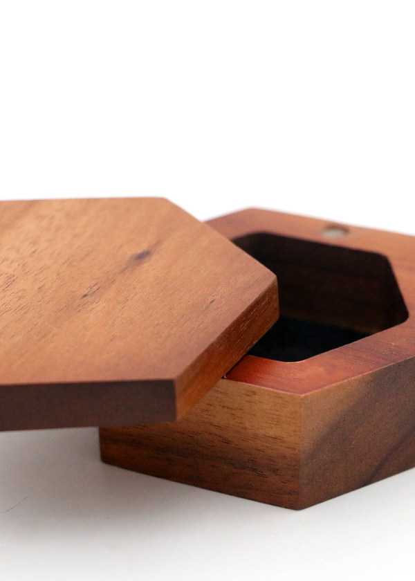 Koa Wood Hexagon Box - Small