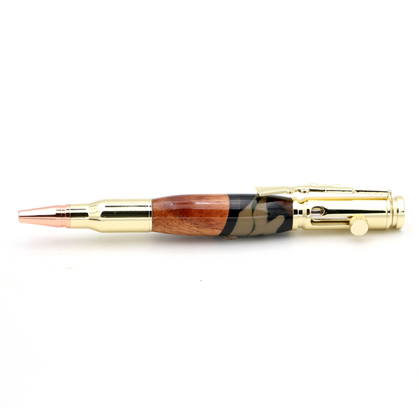 Hawaiian Koa Wood and Resin Rifle Pen with Bolt Action