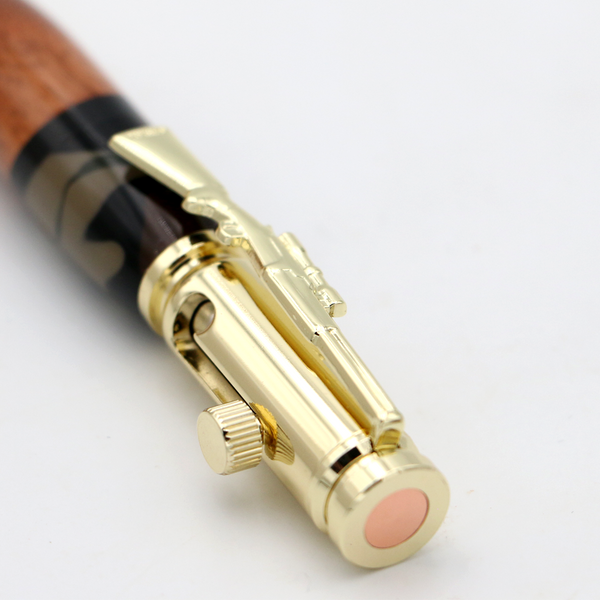 Hawaiian Koa Wood and Resin Rifle Pen with Bolt Action