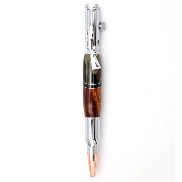 Hawaiian Koa Wood and Resin Rifle Pen with Bolt Action