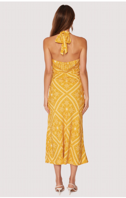 Radiant Retreat Midi Dress - Golden Yellow
