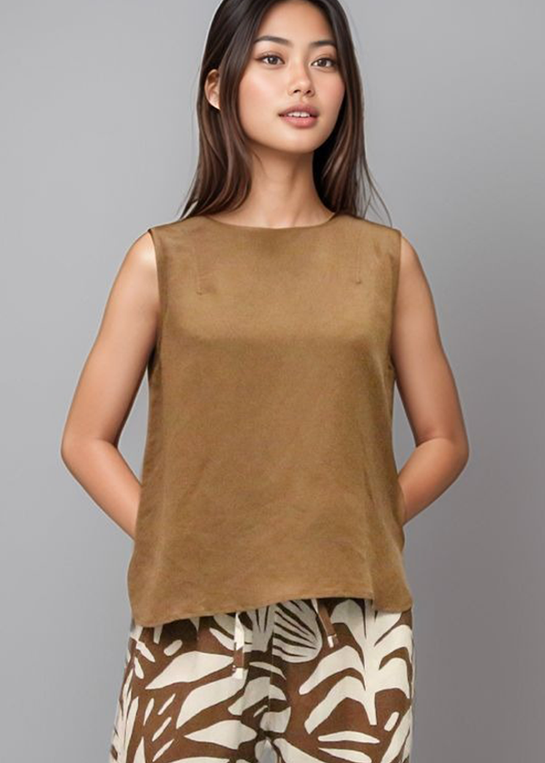 Sleeveless Top - Brown