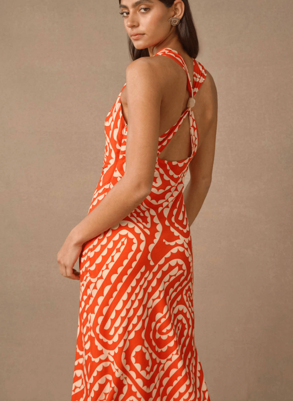 Tempo Print Maxi Dress