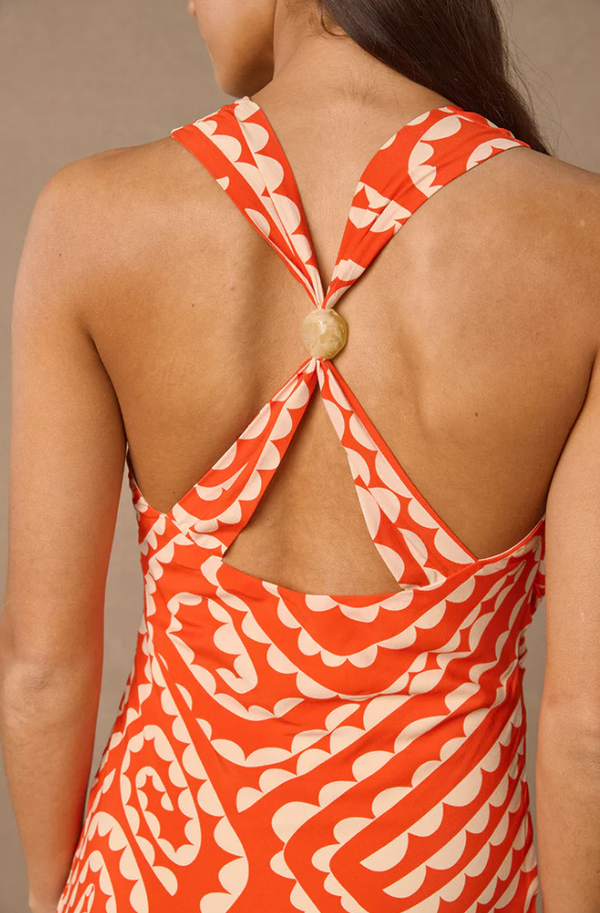 Tempo Print Maxi Dress