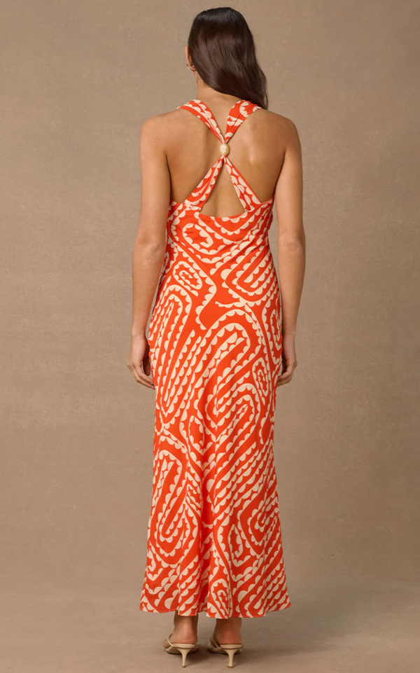 Tempo Print Maxi Dress