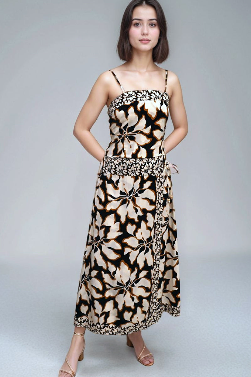 Liora Maxi Dress in Bloomtide / Bloomcrest Black by Khush Liora Maxi Dress in Bloomtide / Bloomcrest Black by Khush