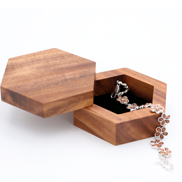 Koa Wood Hexagon Box - Small