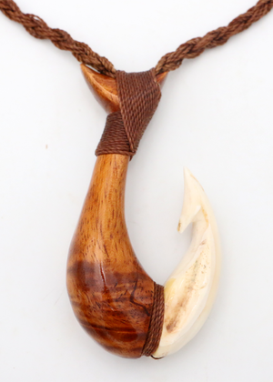 Koa Wood and Antler Makau Hook
