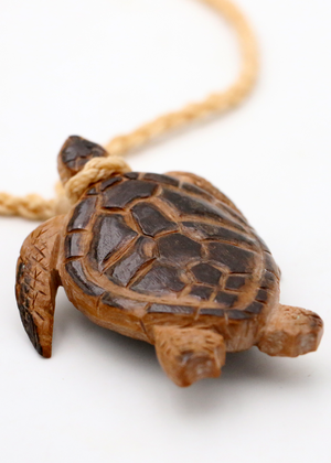 Carved Honu Bone Pendant Necklace