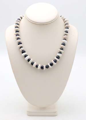 Black Pearl and Puka Shell Lei Necklace