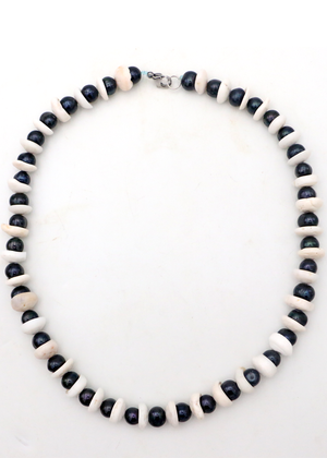 Black Pearl and Puka Shell Lei Necklace