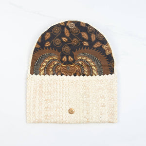 Straw Clutch - Off White with Cowrie Shell Trim