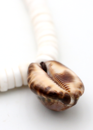 Hawaiian Puka Shell and Cowrie Shell Lei Necklace - Large