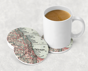 Hawaii Vintage Map Ceramic Coasters