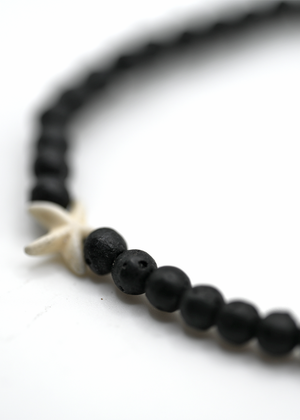 Starfish with 4mm Lava Bead Bracelet