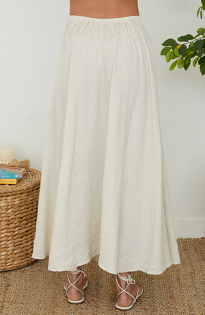 Linen Maxi Skirt - Beige