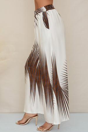 Sunburst Print Pants - Camel