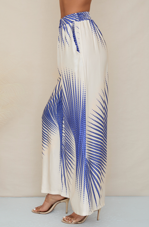 Sunburst Print Pants - Cobalt