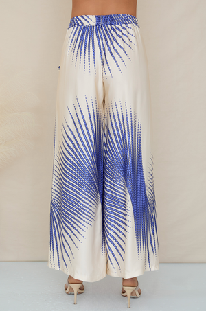 Sunburst Print Pants - Cobalt
