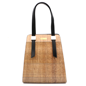 Acacia Wood Top Handle Handbag