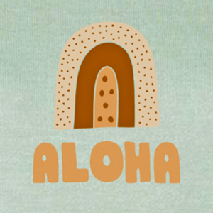 Rainbow Aloha Short Sleeve Sweatshirt - Greenstone