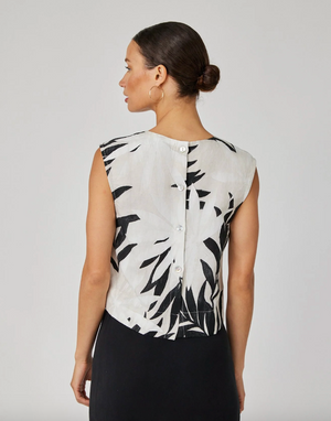 Boxy Button Back Top - Maui Palm