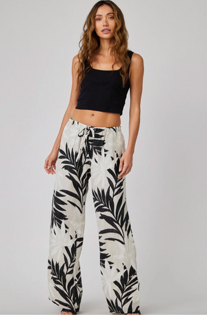 Wide Leg with Drawstring - Maui Palm