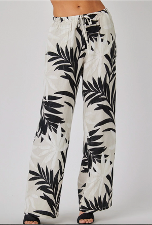Wide Leg with Drawstring - Maui Palm