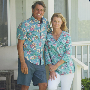 バンザイビスカスチュニック - ショアブルー