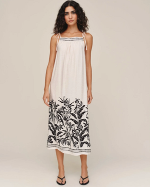 Tie Strap Maxi Dress - Botanic Border