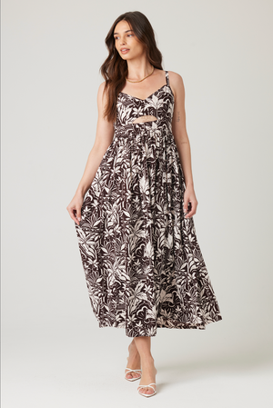 Boden Midi Dress - Mink Flora