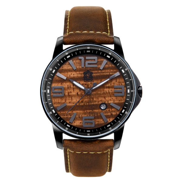 Hawaiian Koa Wood Face Watch - Surfrider