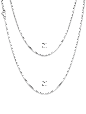 KWR Sterling Silver 2mm Box Chain