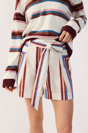 Bruma Striped Belted Shorts