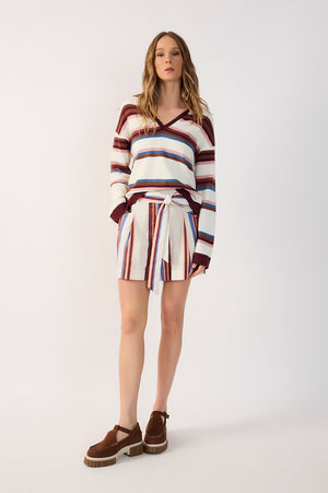 Bruma Striped Belted Shorts