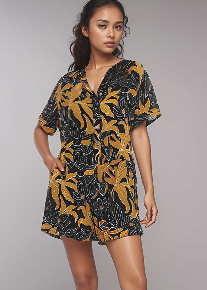 Caraiva Romper - Tropical Black