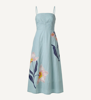 Riley Ankle Dress in Moresco Blue Surf
