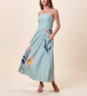 Riley Ankle Dress in Moresco Blue Surf