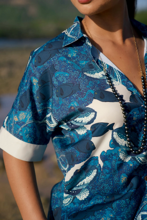 Hidden He'e Women's Kimono Sleeve Aloha Shirt