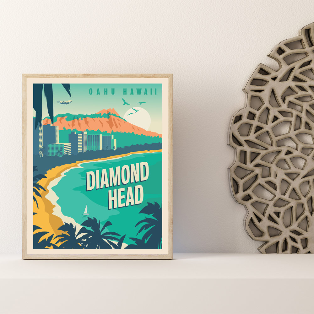 Oahu's Diamond Head 8 x 10 Poster | KoaWood Ranch Oahu's Diamond Head 8 x 10 Poster | KoaWood Ranch