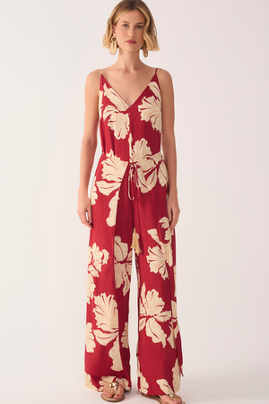 Hibiscus Print Jumpsuit