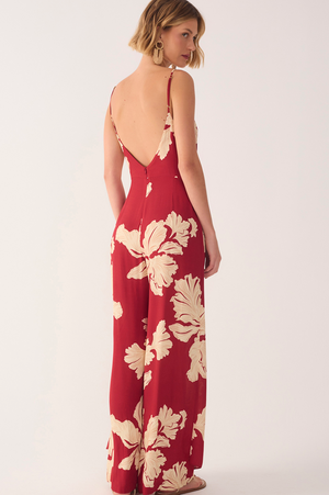 Hibiscus Print Jumpsuit