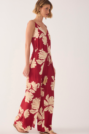 Hibiscus Print Jumpsuit