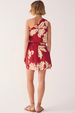 Hibiscus Print Wrap Mini Dress