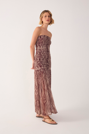 Sea Sounds Ruched Maxi Dress