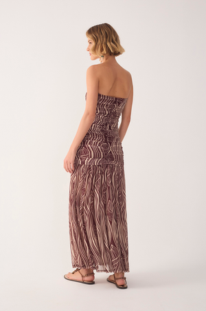 Sea Sounds Ruched Maxi Dress